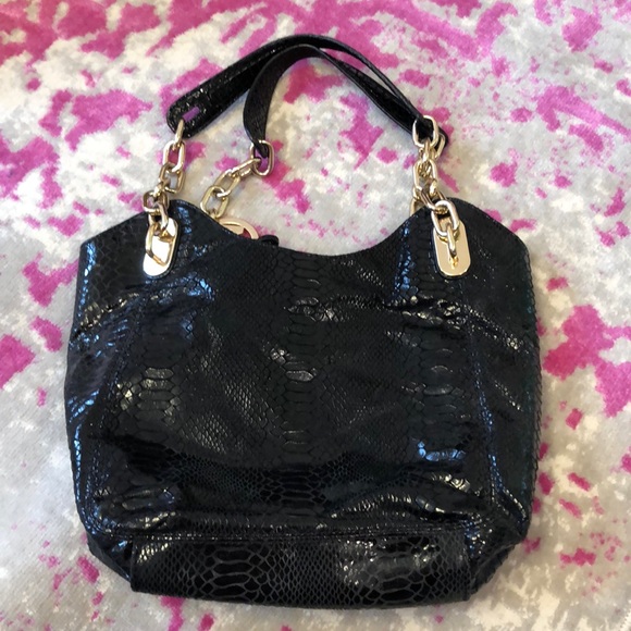 Michael Kors Python Leather Medium Tote - Picture 3 of 4